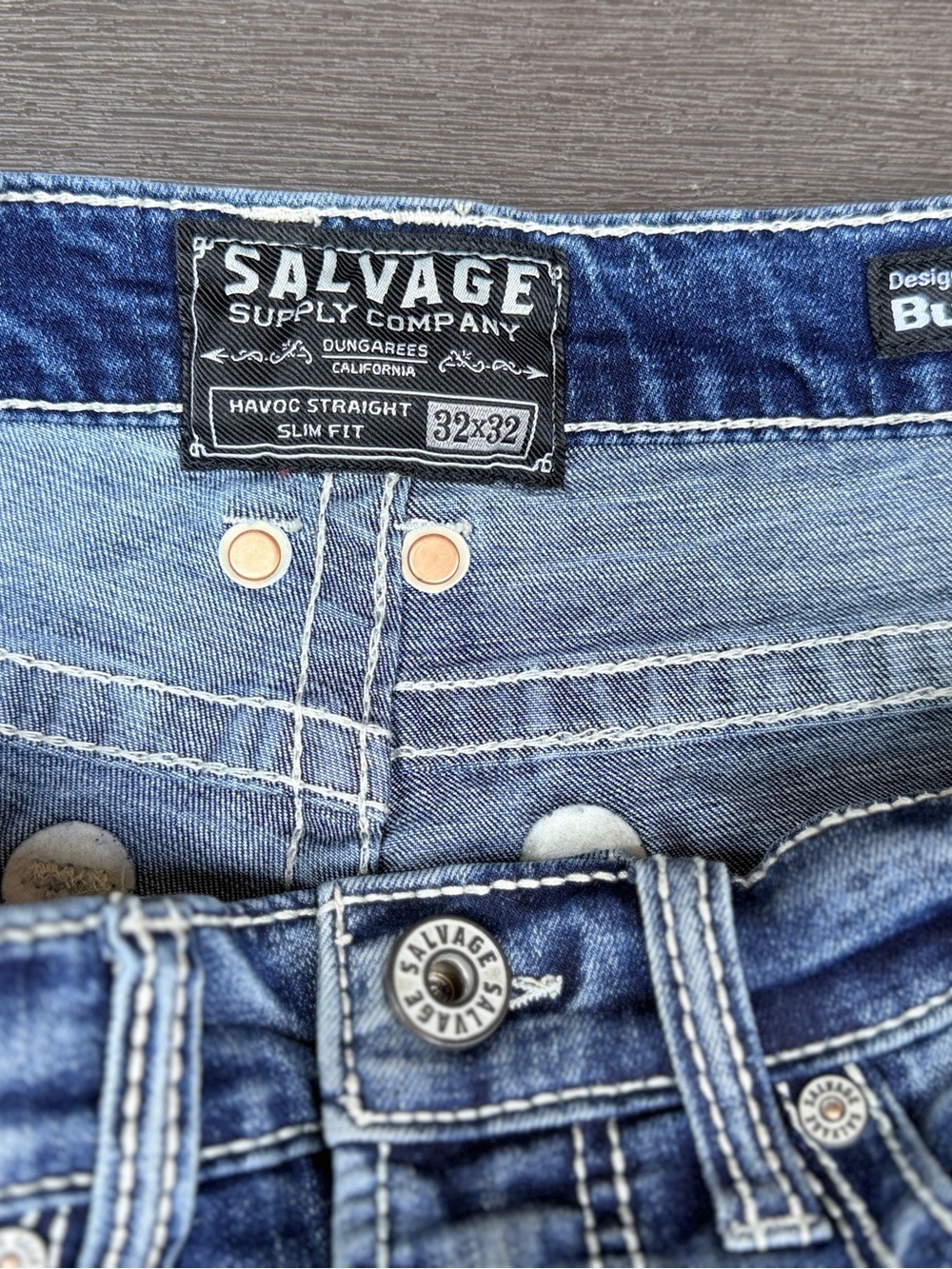 Salvage Supply Company Havoc Straight Slim Jeans 32x32 - Picture 7 of 12